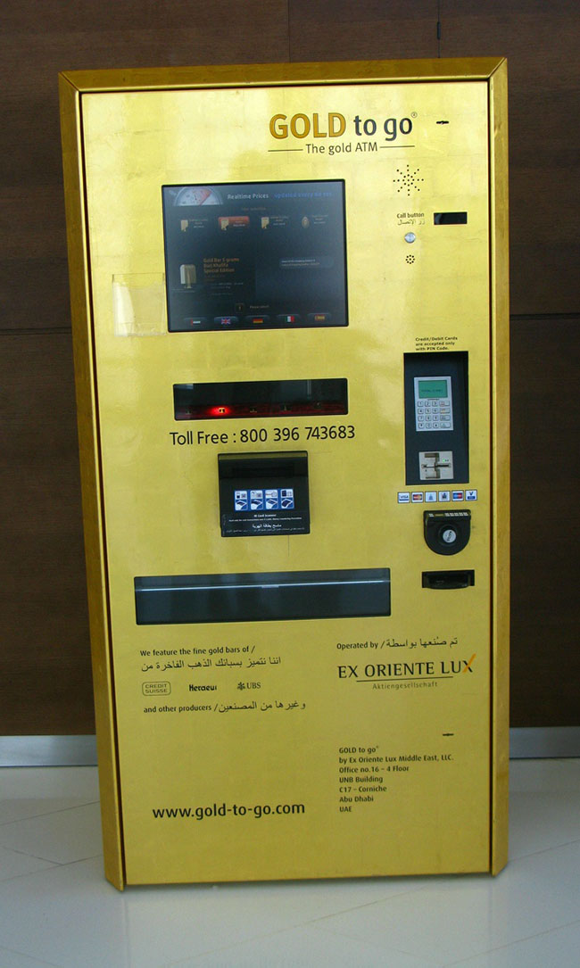 ATM cung cấp vàng miếng thay vì là tiền.

