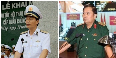 Phó Tổng Tham mưu trưởng Quân đội nhân dân Việt Nam Nguyễn Trọng Bình (trái) và Phùng Sĩ Tấn.