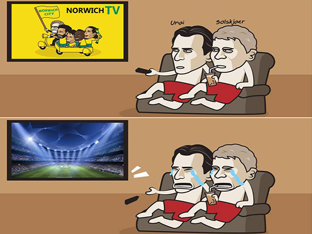 Ảnh chế: Cúp C1 trở lại, MU và Arsenal ngồi nhà ”khóc ròng”