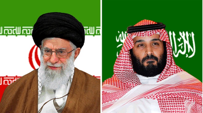 Giáo chủ Iran&nbsp;Ayatollah Ali Khamenei và thái tử Ả Rập Saudi Mohammed bin Salman.