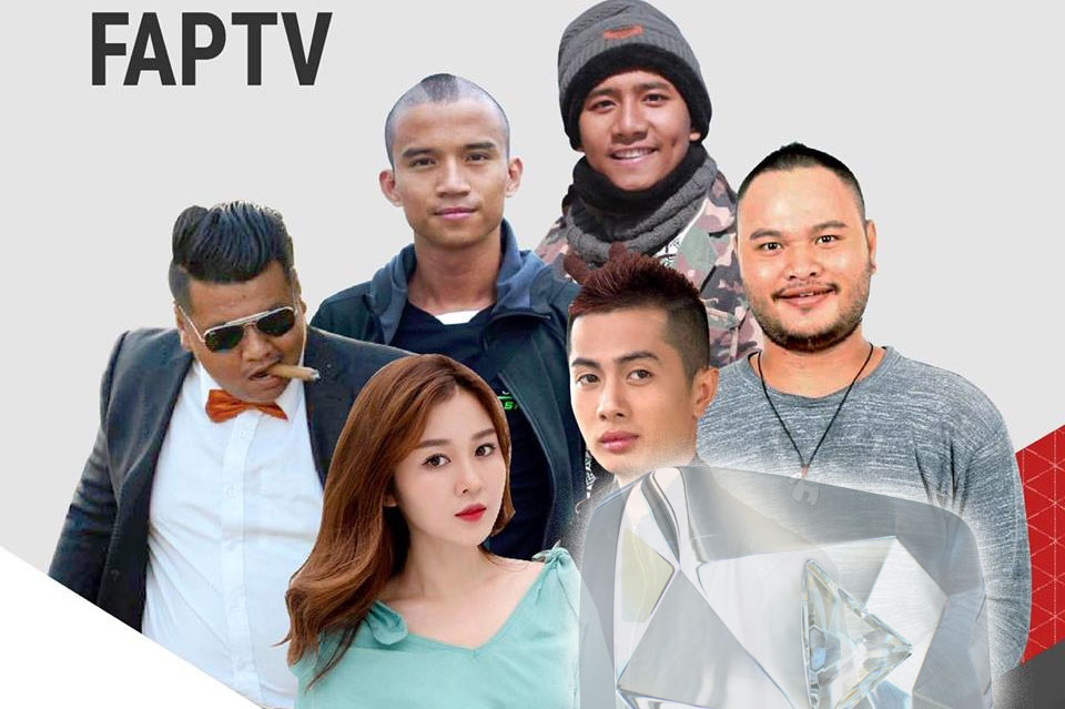 Đội hình 4 thành viên chủ chốt của FapTV cùng đạo diễn Trần Đức Viễn&nbsp;