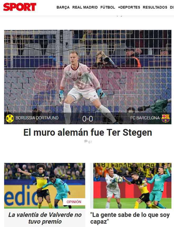 Barca hút chết cúp C1: Báo chí khen &#34;người nhện&#34; Stegen, chê Messi hứa suông - 2