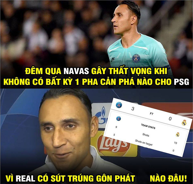 "Phong độ không có gì ấn tượng của Navas": Fan Real cho biết.