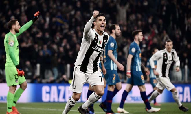 Ronaldo lập hat-trick vào lưới Atletico ở Champions League mùa trước