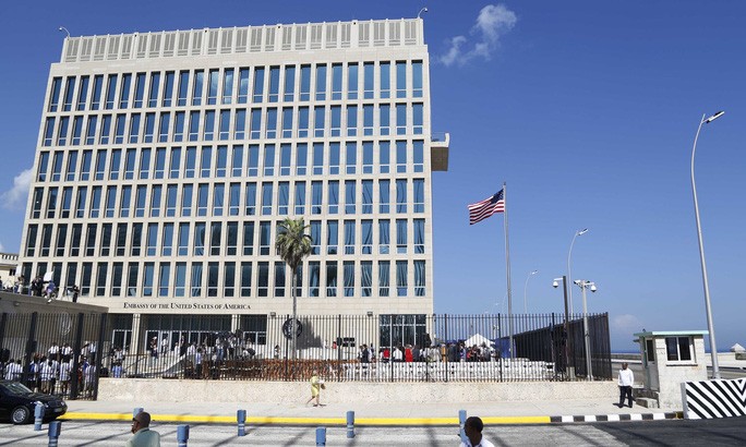 Đại sứ quán Mỹ tại Thủ đô Havana- Cuba. Ảnh: AP