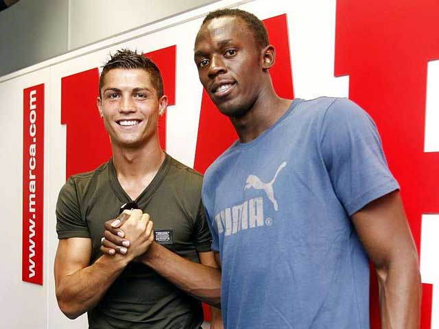 Bolt coi Ronaldo là một trong những chân chạy nhanh nhất