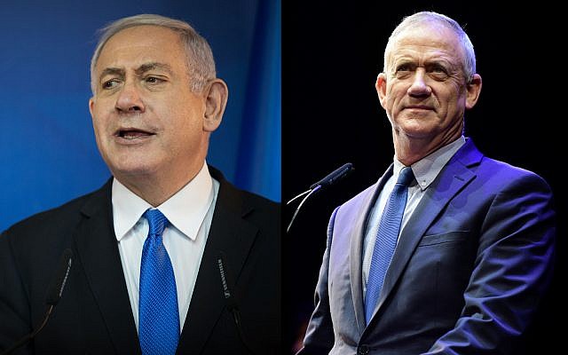 Thủ tướng đương nhiệm Benjamin Netanyahu và đối thủ Benny Gantz đều bất phân thắng bại trong các cuộc tổng tuyền cử vừa qua tại Israel&nbsp;(Ảnh: Flash90)
