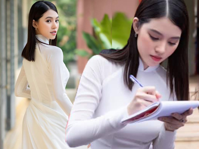 Rũ bỏ sexy, hoa hậu Jolie Nguyễn ngây thơ trong tà áo dài trắng