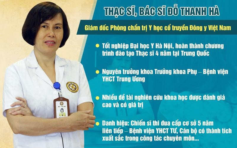 TThạc sĩ, bác sĩ Đỗ Thanh Hà - Giám đốc Phòng chẩn trị Y học cổ truyền Đông y Việt Nam