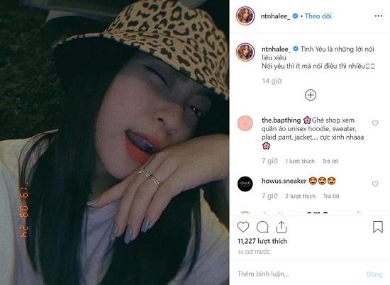 Dòng trạng thái lạ của Nhật Lê trên Instagram.&nbsp;