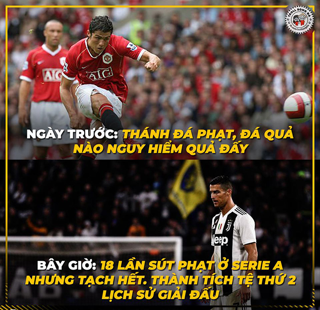 Đã lâu rồi Ronaldo chưa có sút phạt nào thành bàn.