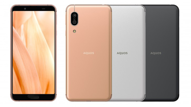 Aquos Sense 3 vẫn có nút Home cổ điển.