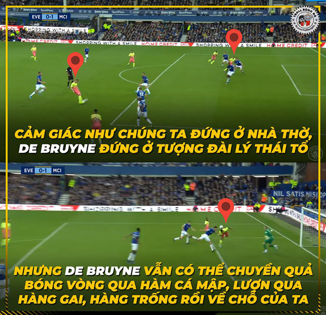 De Bruyne có thể chuyền bóng chính xác&nbsp;đến mọi nơi trên sân.