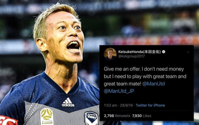 Huyền thoại bóng đá Nhật Bản - Keisuke Honda tự ứng cử chơi cho&nbsp;MU