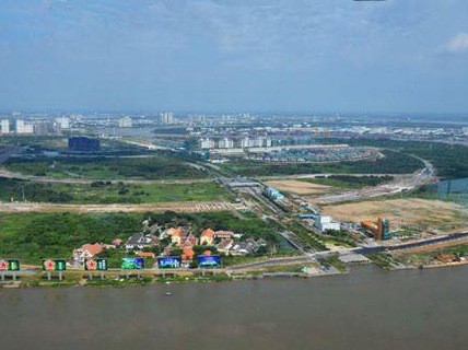 Khu đô thị mới Thủ Thiêm nằm bên bờ sông Sài Gòn