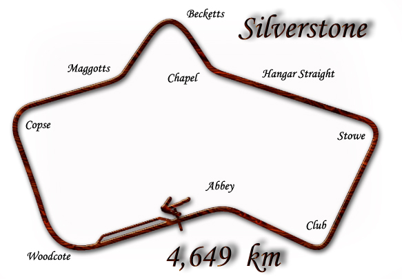 Cấu trúc nguyên bản của trường đua Silverstone trong những năm đầu tiên