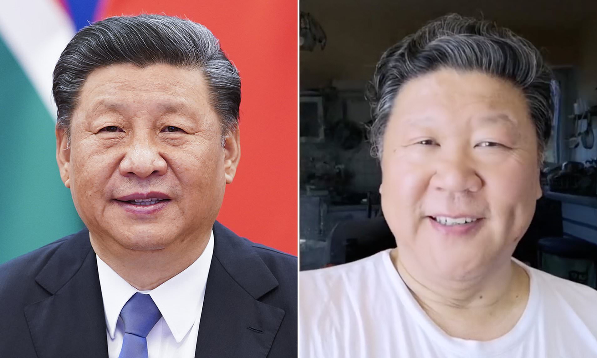 Ca sĩ opera Liu Keqing (phải) có ngoại hình giống với Chủ tịch Trung Quốc Tập Cận Bình. Ảnh: PA/Douyin