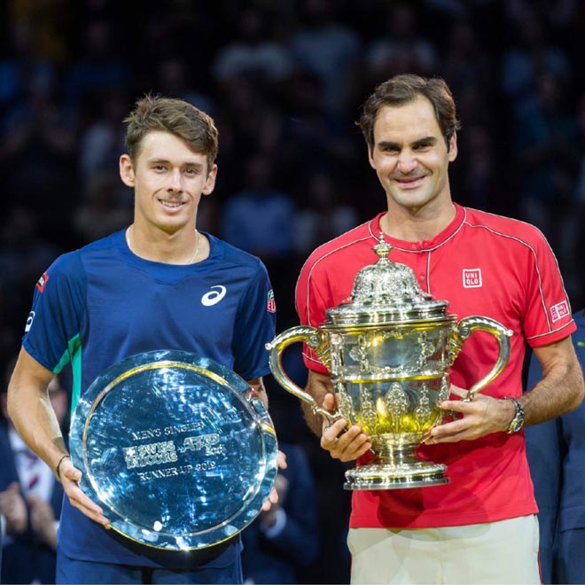 De Minaur từng thua Roger Federer sau 2 set cùng tỷ số 2-6 ở trận chung kết Basel Open năm ngoái