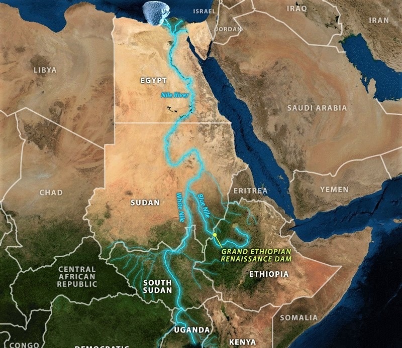 90% lượng nước chảy vào sông Nile ở Ai Cập bắt nguồn từ sông Nile Xanh ở Ethiopia.