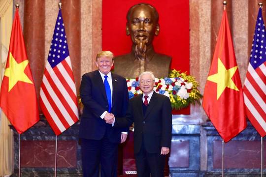 Tổng Bí thư, Chủ tịch nước Nguyễn Phú Trọng tiếp Tổng thống Mỹ Donald Trump ngày 27-2-2019. Ảnh: Quốc tế