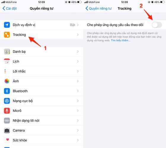 Kích hoạt chức năng cảnh báo theo dõi trên iOS 14. Ảnh: MINH HOÀNG