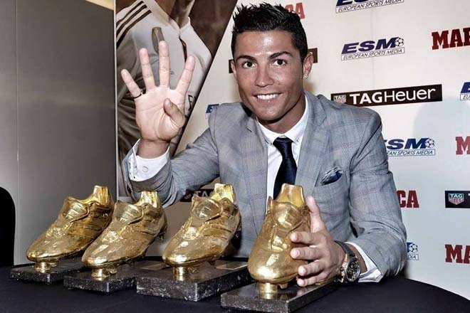 Ronaldo có 4 lần giành danh hiệu Chiếc giày vàng châu Âu