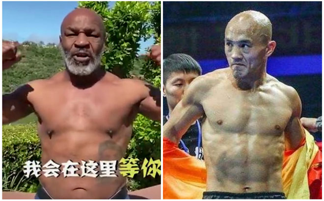 Có kiếm đủ 20 triệu USD, Yi Long (phải) cũng khó lòng được đấu Mike Tyson (trái)