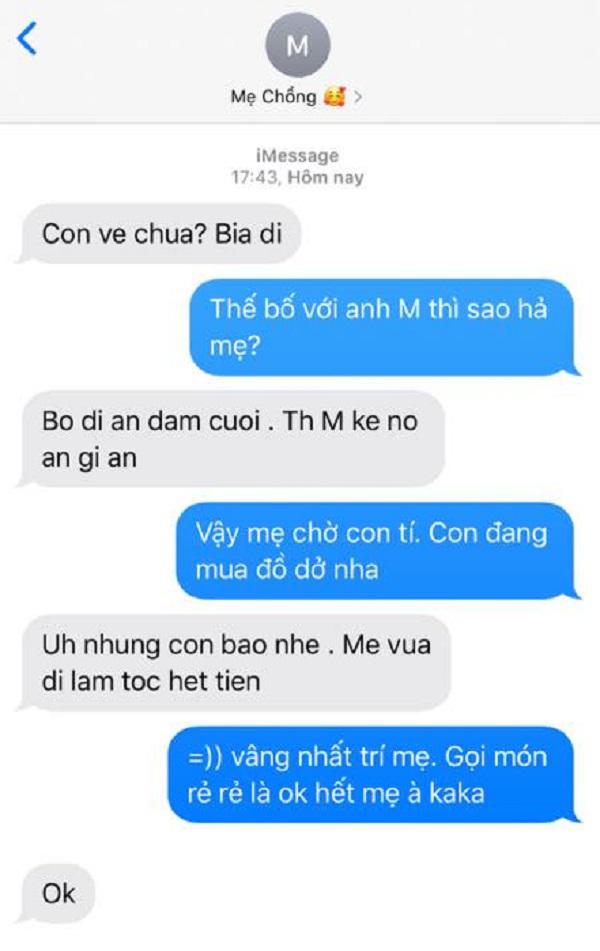 Cuộc nói chuyện giữa mẹ chồng và nàng dâu gây "bão" mạng xã hội.