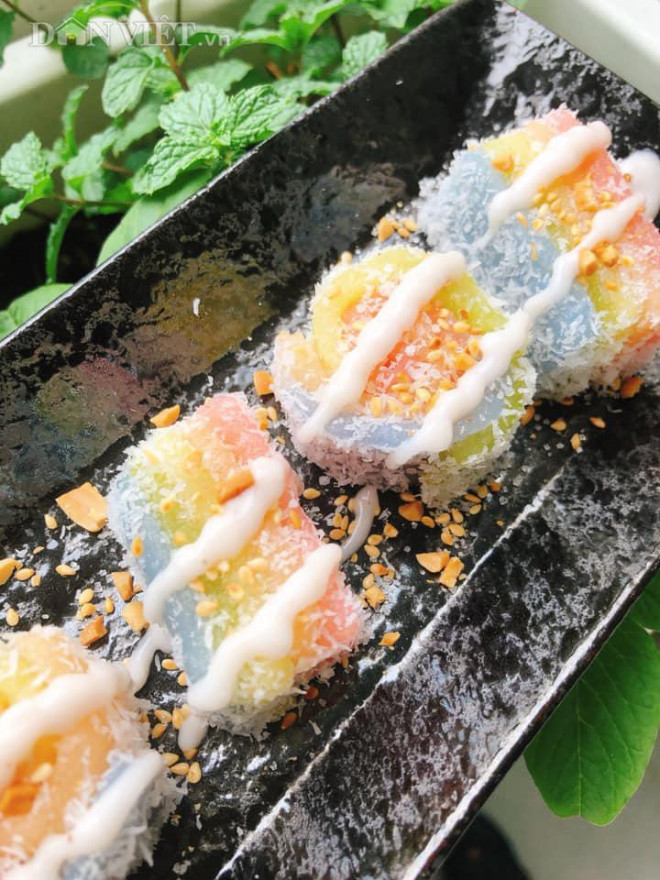 Làm món bánh &#34;sushi&#34; khoai mì lạ mắt, đẹp ngộp thở, ăn mê ly - 3