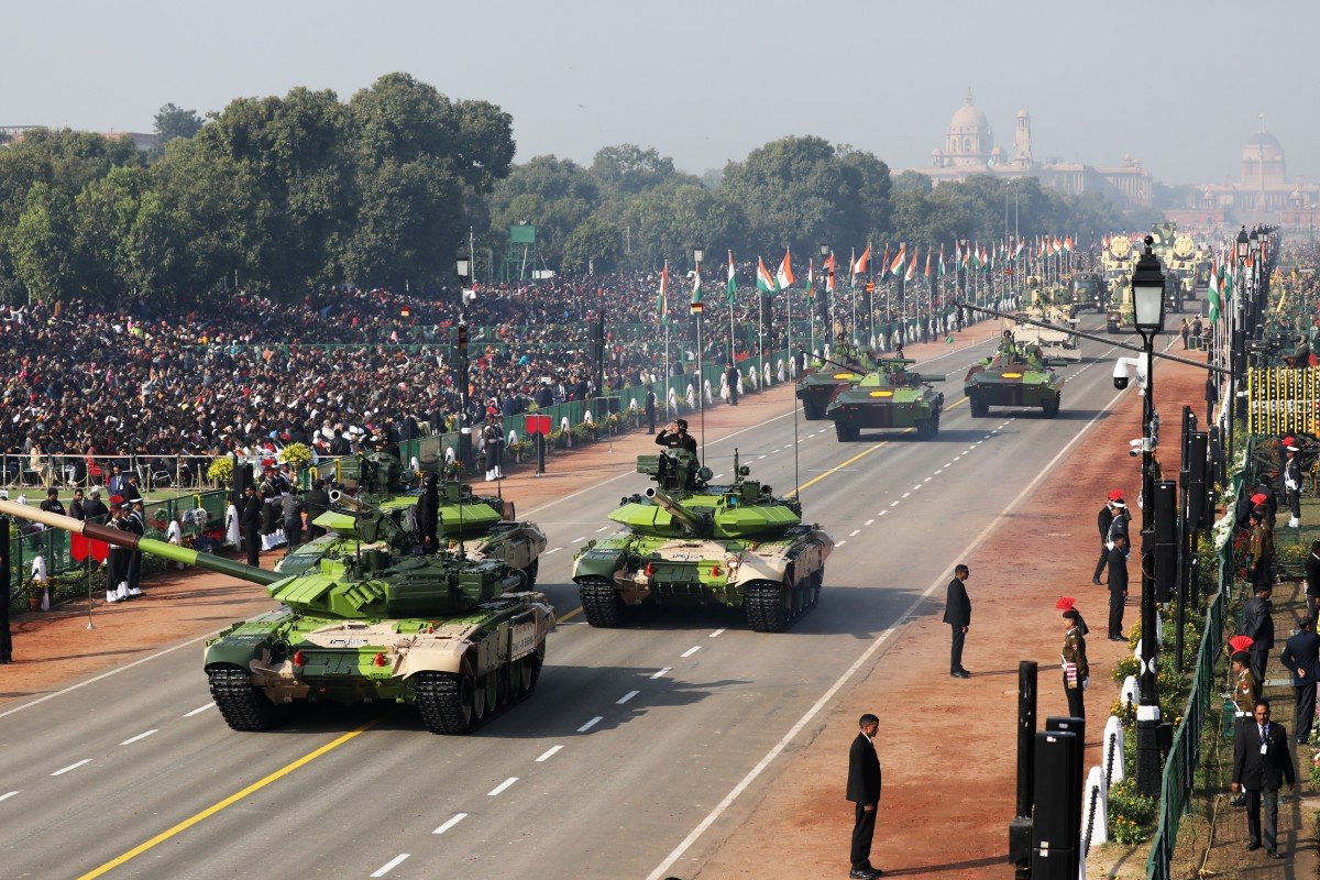 Xe tăng chiến đấu chủ lực T-90 của Ấn Độ.