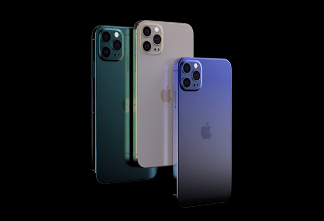 Ảnh concept iPhone 12 Pro và các tùy chọn màu.