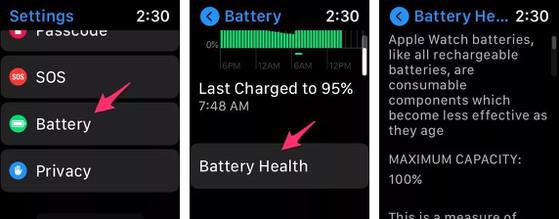 Mức độ chai pin trên Apple Watch. Ảnh: Jason Cipriani/CNET