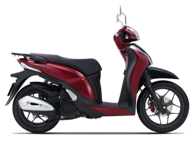 Honda SH Mode Cá tính màu đỏ đậm.