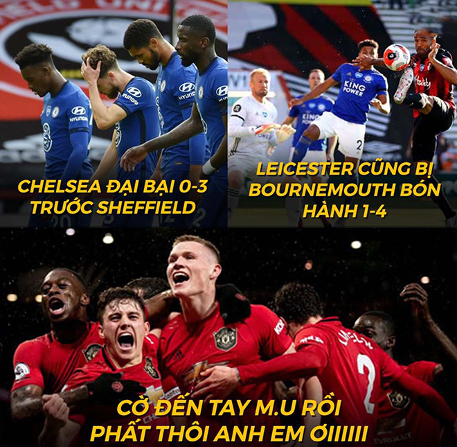 Cả Chelsea và Leicester đều "ngã ngựa", cơ hội để MU leo lên top 3.