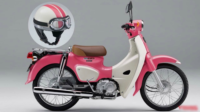 Honda Super Cub màu hồng.