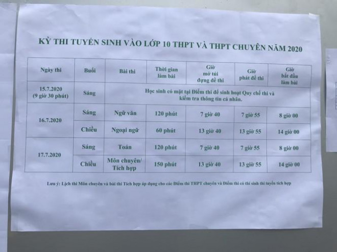 &nbsp; Lịch thi tuyển sinh lớp 10 tại TPHCM năm học 2020-2021