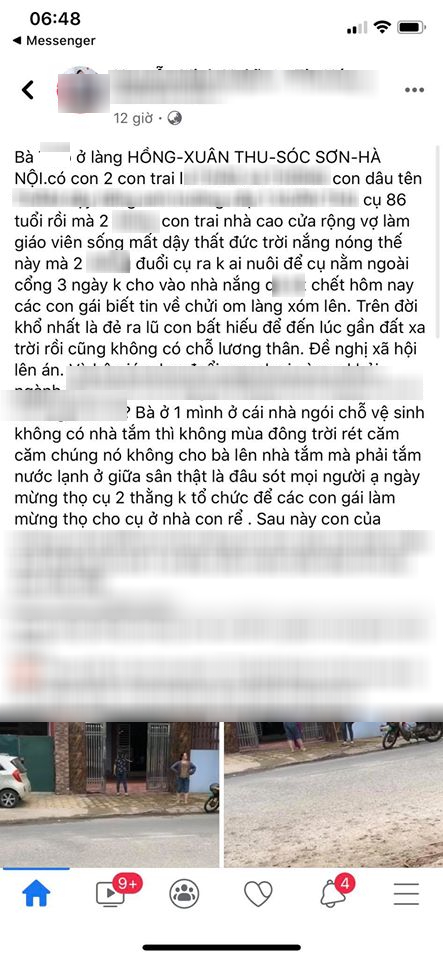 Thông tin đăng tải mạng xã hội.