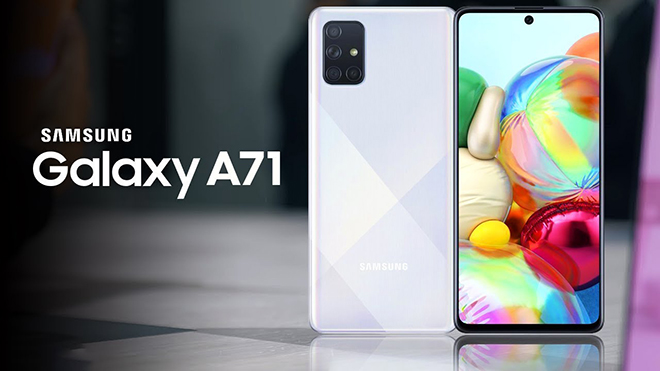 Galaxy A71 phiên bản màu trắng.