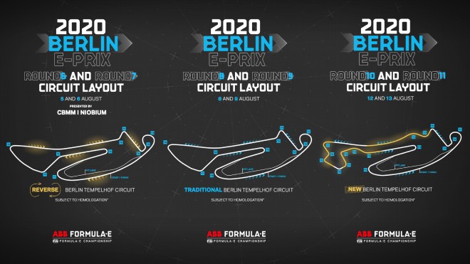 Thứ tự 3 cấu trúc được đề xuất sử dụng trong 6 chặng Berlin ePrix sắp tới