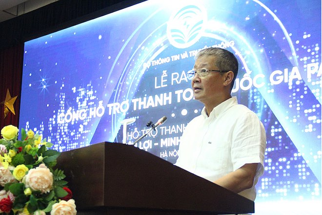 Thứ trưởng Bộ TT&amp;TT Nguyễn Thành Hưng phát biểu tại lễ ra mắt&nbsp;Cổng hỗ trợ thanh toán quốc gia (PayGov).