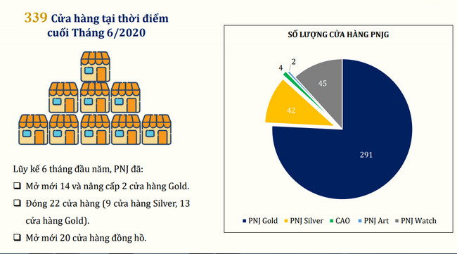 Đến cuối tháng 6/2020, PNJ có 339 cửa hàng trên cả nước