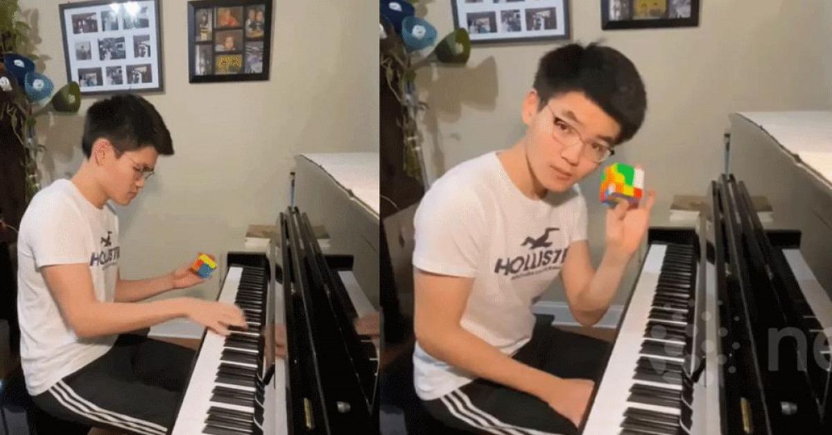 Bạn trẻ - Cuộc sống - Clip nam sinh Mỹ vừa chơi piano vừa giải Rubik thu hút dân mạng