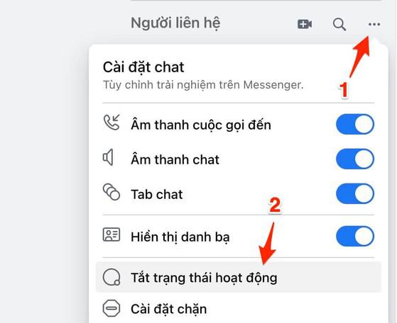 Tắt trạng thái hoạt động của Messenger trên nền web. Ảnh: MINH HOÀNG