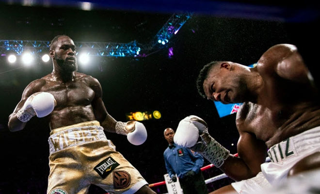 2. Deontay Wilder (trái) cũng kiếm được 1,1 triệu USD/phút thi đấu