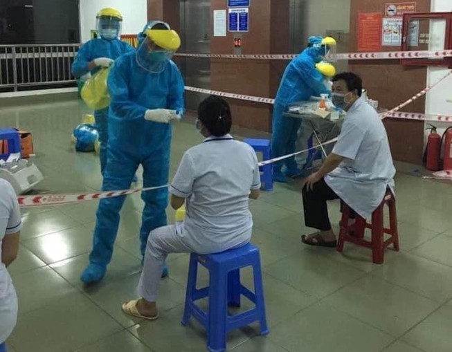 Bệnh viện C Đà Nẵng đang được khoanh vùng. (Ảnh: PLO).