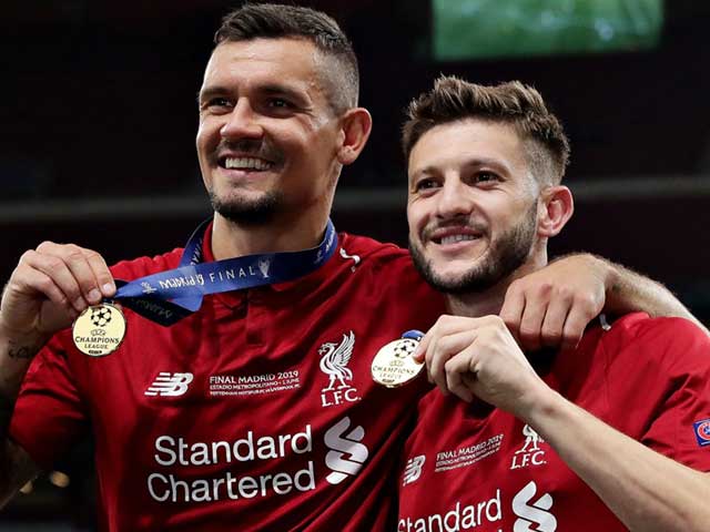 Lovren và Lallana trong màu áo Liverpool