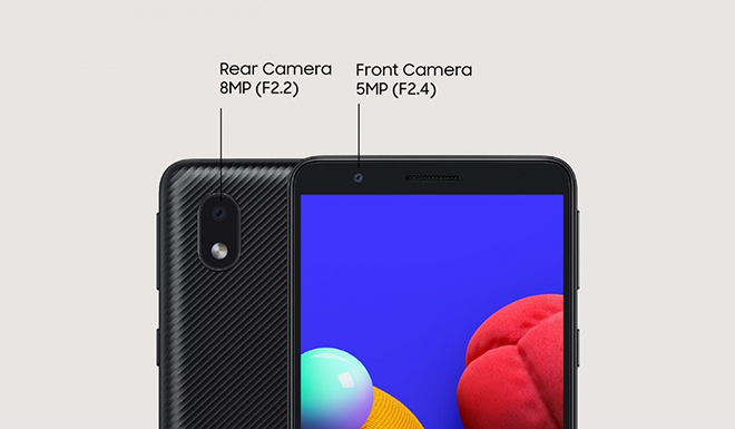 Galaxy M01 Core chỉ có camera selfie và camera sau đơn.