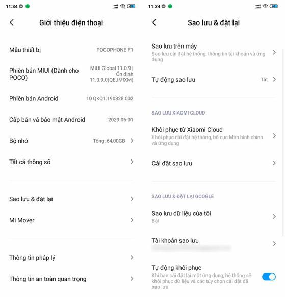 Sao lưu dữ liệu tự động lên Google Drive. Ảnh: MINH HOÀNG