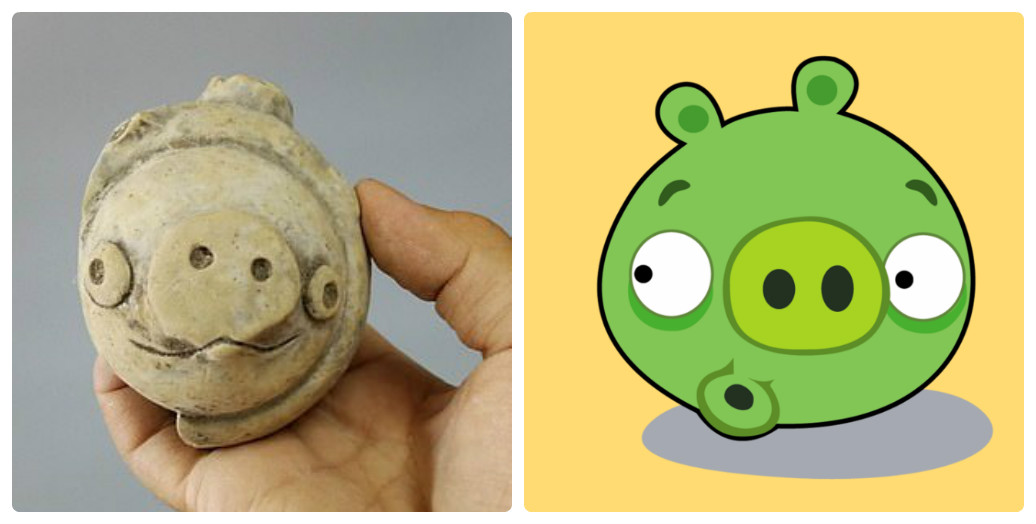 Tượng lợn 3.200 năm tuổi mới được phát hiện rất giống nhân vật trong trò chơi Angry Birds hiện đại (ảnh: Angry Birds)