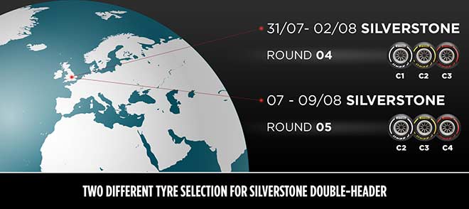 Pirelli đưa ra 2 đề cử lốp khác nhau cho 2 chặng đua tại Silverstone